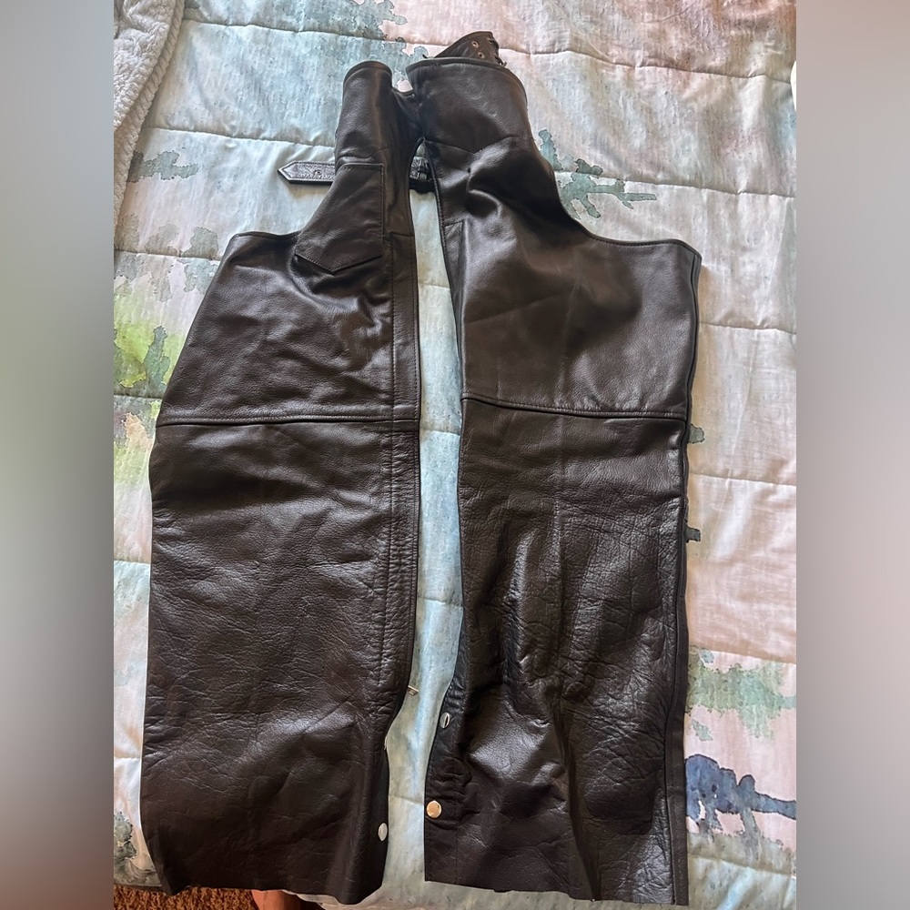 Genuine leather womens motorcycle chaps